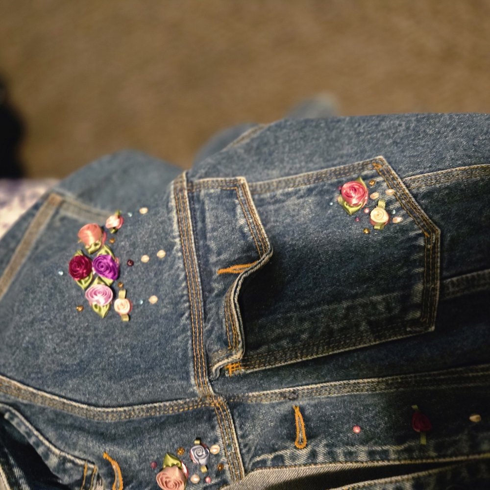 Floral Embroidered Denim Jacket - Picture 3 of 6